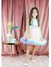 Multi-color Satin Tulle Flower Girl Dress Multi-color Satin Tulle Flower Girl Dress